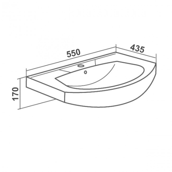 Раковина RUNO мебельная Rosa Элеганс 55 (УТ000000175)