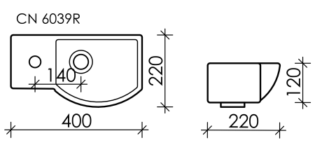 Раковина подвесная (40х22) Ceramica Nova ELEMENT CN6039R