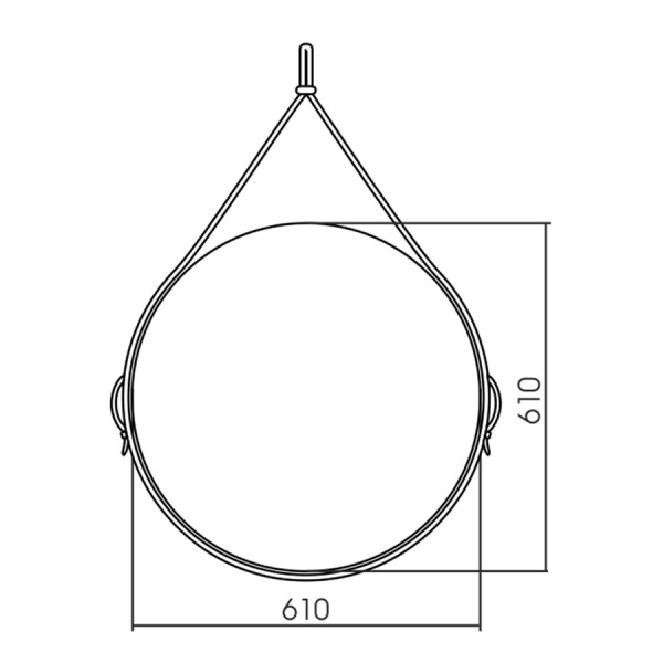 Зеркало Зеркало VLM-2N60+ D610 (61х61) с подсветкой на кожаном ремне, датчик на движение, цвет черный