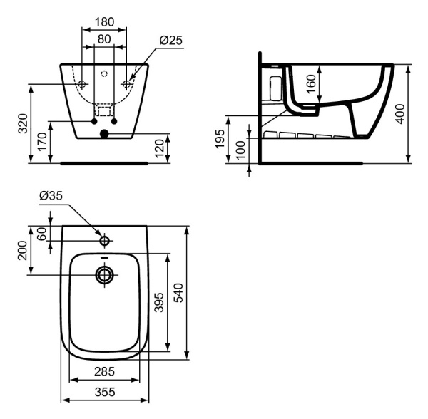 Подвесное биде Ideal Standard i.life B, T461558