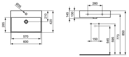 Раковина накладная Ideal Standard Strada (60x42) K077801