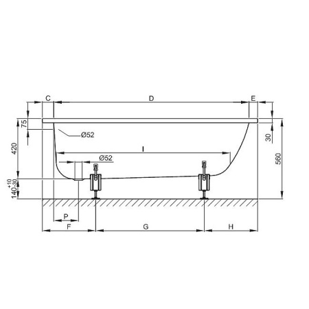 Комплект ножек для стальных ванн Bette B23-1500
