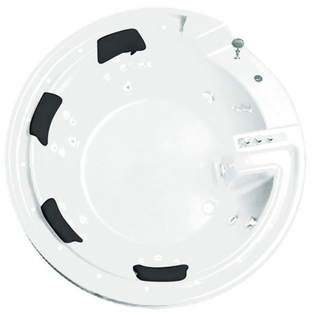 Акриловая ванна (190х190) Gemy G9090 B с гидромассажем, универсальная