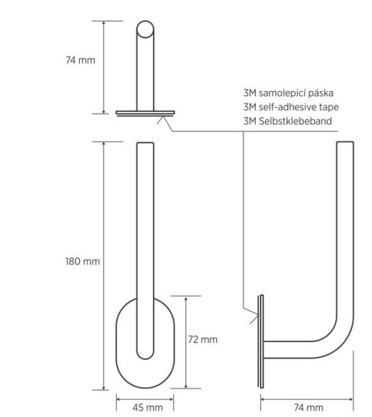 Держатель запасного рулона, черный Bemeta Easy 163112030