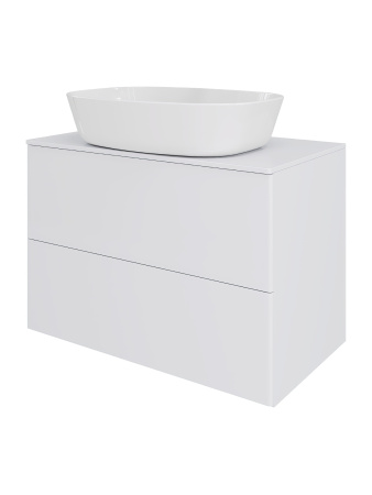 Тумба с раковиной подвесная 75 см, Orange Otto Ot-75TuMDF+B08-500W белый глянец