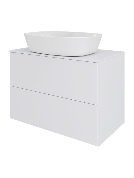 Тумба с раковиной подвесная 75 см, Orange Otto Ot-75TuMDF+B08-500W белый глянец