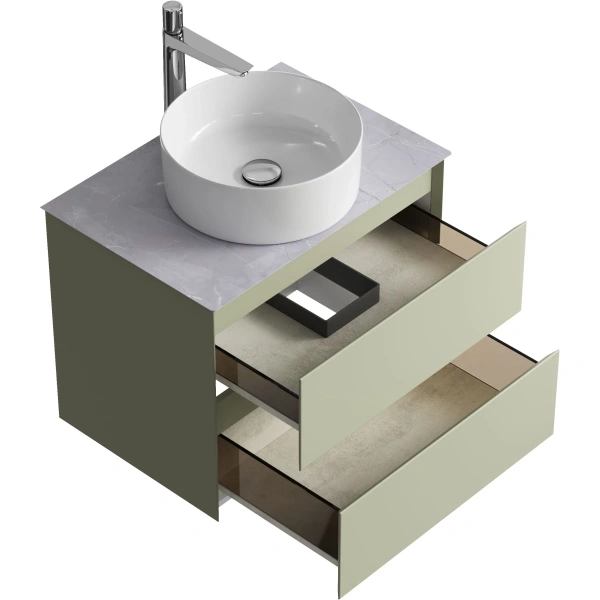 Тумба без раковины 64 см Aqwella Geometria GE01652SH шалфей зеленый матовый
