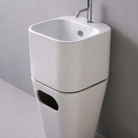 Раковина подвесная с бельевой корзиной(44х43) Azzurra Tandem TALP04443T0M/(ULI200/1 bi)*1