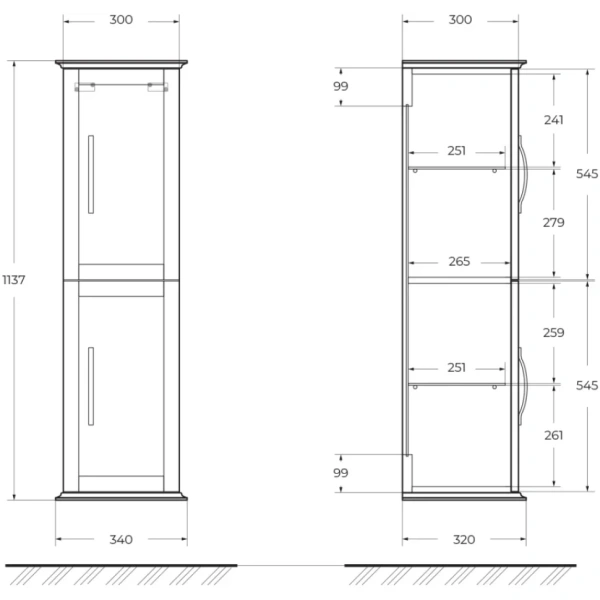 Пенал подвесной Cezares  Tiffany 54965 Blu Petrolio