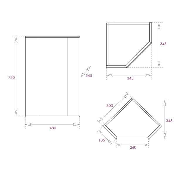 Зеркало-шкаф Onika Модерн 34 (48x73) 303402