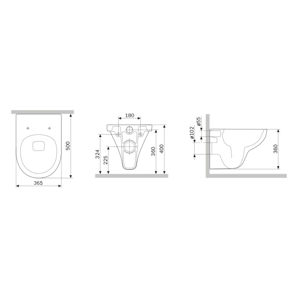 Подвесной унитаз безободковый с сиденьем микролифт Am.Pm Gem C901700SC