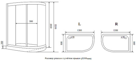 Душевая кабина (120х80) Timo Premium ILMA902RB