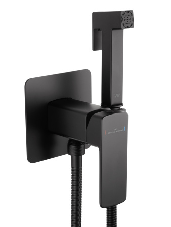 Смеситель с гигиеническим душем встраиваемый WONZON & WOGHAND EDGE, черный матовый WW-88829003-MB