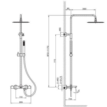 Душевая система с термостатом Raiber Graceful RP-007 хром