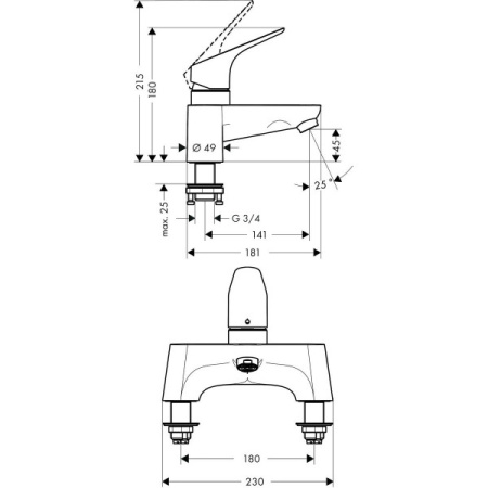 Смеситель для ванны Hansgrohe Focus 31523000