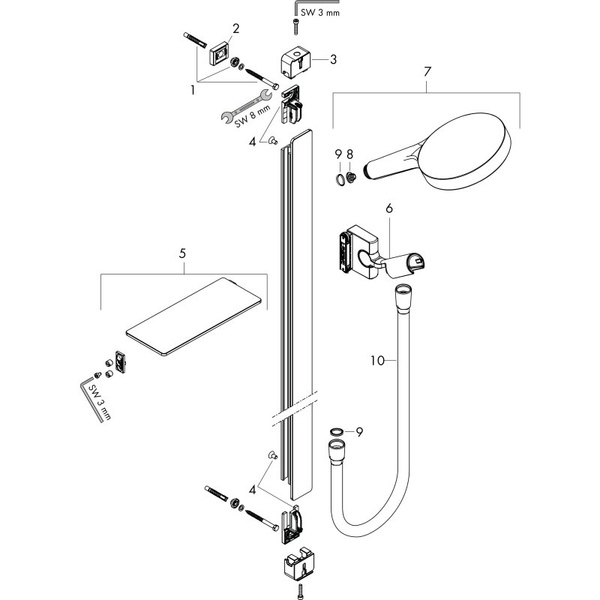 Душевой гарнитур с мыльницей Hansgrohe Rainfinity 130 3jet 27671000 хром