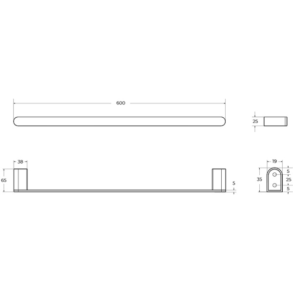 Полотенцедержатель CEZARES STYLUS-TH-60-NOP Полотенцедержатель CEZARES STYLUS-TH-60-NOP
