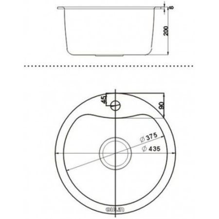 Кухонная мойка (43.5x43.5) Oulin OL-357