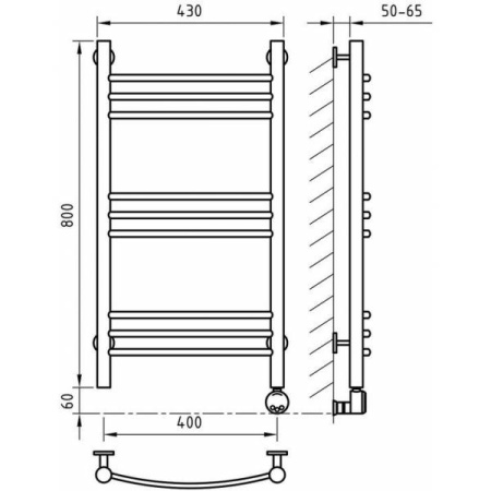 Полотенцесушитель ArtofSpace ARTICO EAAO600800ChromeLS
