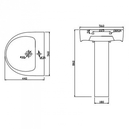 Раковина BelBagno Flay BB0115L