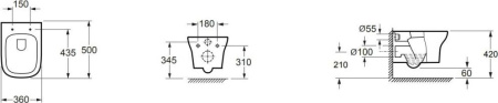 Унитаз подвесной безободковый  Ceramica Nova Enjoy CN1104-B