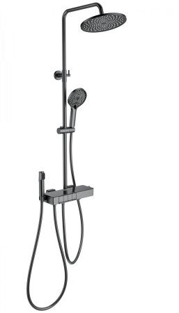 Душевая система с термостатом WONZON & WOGHAND MUSE Forte, темный графит WW-B3580-BGG