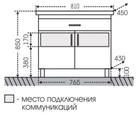 Тумба под раковину СаНта  Дублин 80  223005