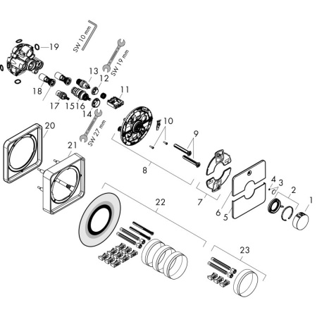 Термостат для душа Hansgrohe ShowerSelect Comfort Q 15581670 черный матовый 