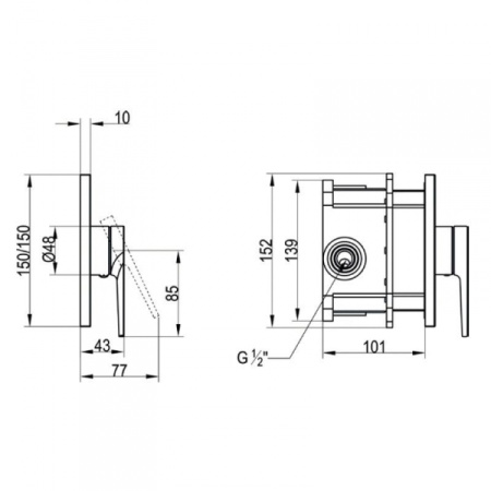 Смеситель для душа Villeroy & Boch Subway 2.0 TVS10235200061
