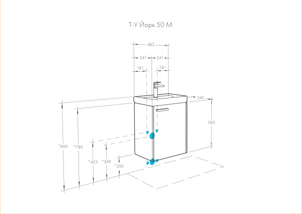 Тумба с раковиной Акватон Йорк 1A1709K2YOAY0