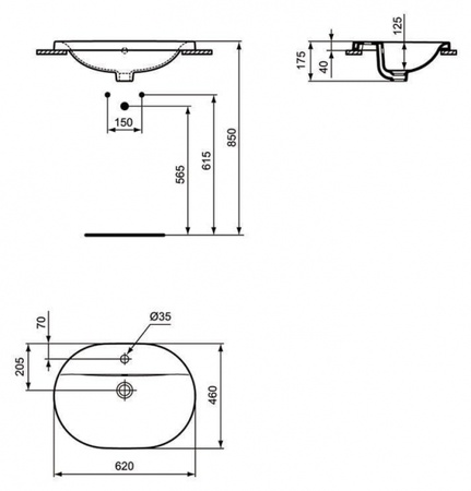 Раковина встраиваемая сверху Ideal Standard Connect E504001