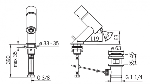 Смеситель для биде Oras Alessi Il Bagno One 8518F Смеситель для биде Oras Alessi Il Bagno One 8518F