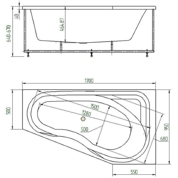 Акриловая ванна Aquatek Медея (170x95) L MED180-0000037 Акриловая ванна Aquatek Медея (170x95) L MED180-0000037