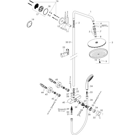 Душевая система Hansgrohe Croma 220 Showerpipe 27222000 хром
