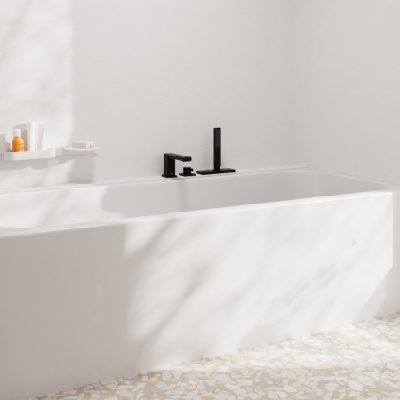 Смеситель на борт ванны 3 отвесртия Hansgrohe Tecturis E 73443670 черный матовый