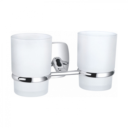 Два стакана для зубных щеток с держателем WONZON & WOGHAND PORTO, хром WW-1801