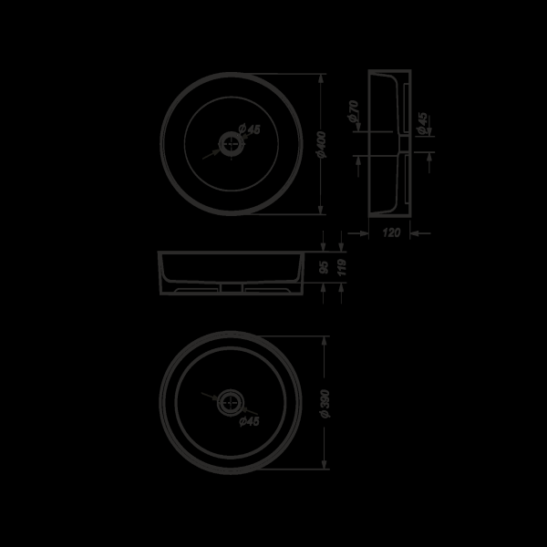 Раковина накладная (40х40) Sanita Luxe BEST SLIM BST40SLWB01S