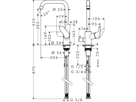 Смеситель для кухни HANSGROHE Focus 31823000