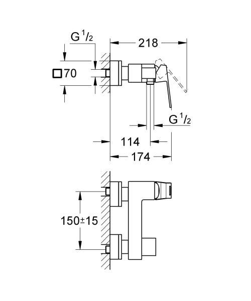 Смеситель для душа однорычажный Grohe Eurocube 23145 000 (23145000) хром
