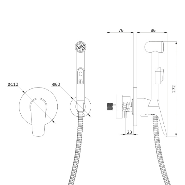 Гигиенический набор Damixa Origin Bit 777510000 Гигиенический набор Damixa Origin Bit 777510000
