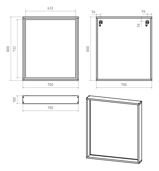 Зеркало (70х80)  Brevita Dallas 70 DAL-02070-074
