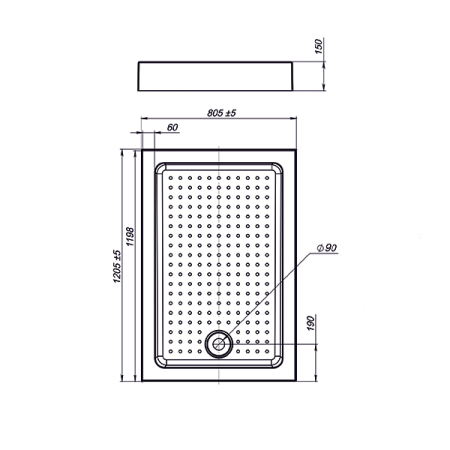 Душевой поддон акриловый Vincea (120х80) VST-3AR-8012