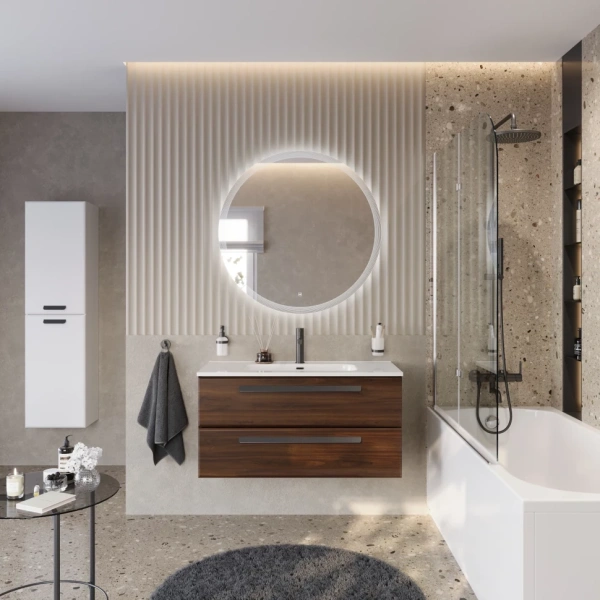 Тумба под раковину Cezares ECO-CER-N-1000-2C-SO-NCS-P Орех шоколад Софт без ручек