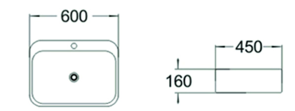Раковина встраиваемая сверху (60х45) SantiLine SL-2108