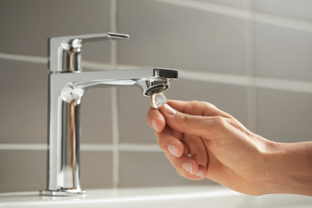 Смеситель для раковины с донным клапаном Hansgrohe Rebris E 72557000 хром
