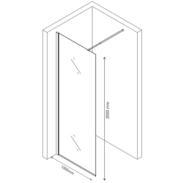 Душевая перегородка Berges Wasserhaus Sky Black (100х200) 064010