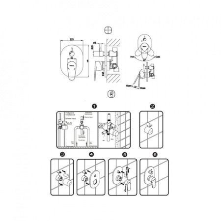 Смеситель для ванны встроенный Bravat Eler FB848238CP-2-RUS