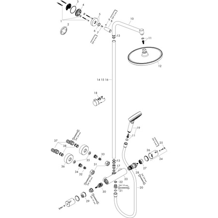 Душевая система с тремостатом Hansgrohe Crometta S 240 1jet Showerpipe 27267000 хром