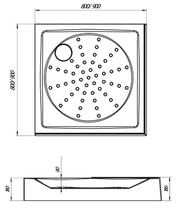 Душевой поддон 1Marka Iryda 01кпд8080