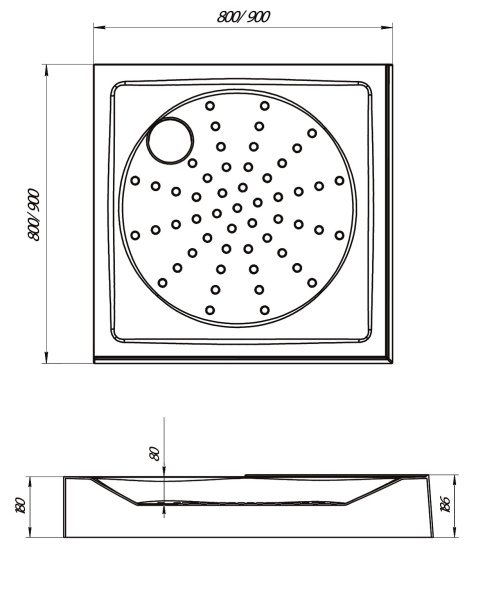 Душевой поддон 1Marka Iryda 01кпд8080